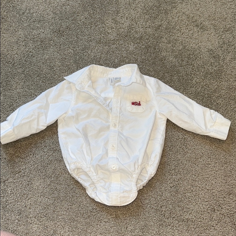 Janie and Jack Holiday Train White Baby Bodysuit - 6-12m